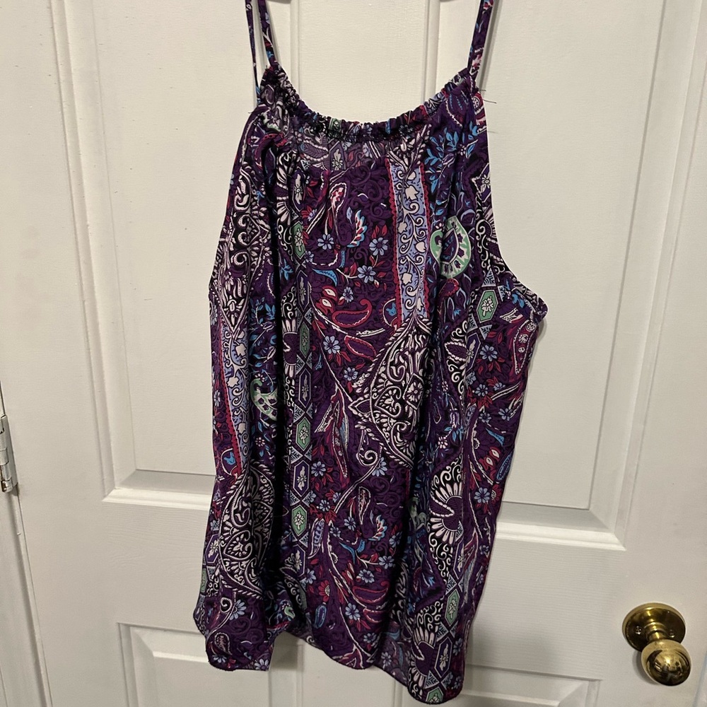 SHEIN Purple Sleeveless Paisley Camisole